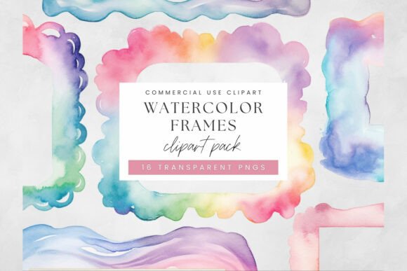 Download Abstract Watercolor Frames Clipart PNG - Art Collection