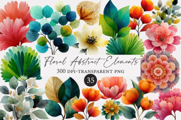 Download Floral Abstract Elements Clipart - Art Collection