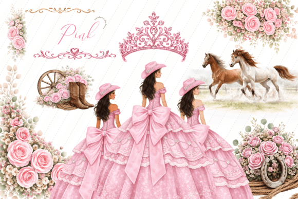 Download Pink Girl Princess Boots Roses Clipart - Art Collection