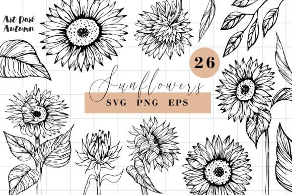Download Sunflower SVG Line Art Illustrations - Art Collection