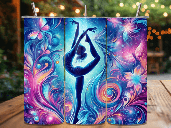 Download Floral Abstract Gymnast Art Tumbler Wrap - Art Collection