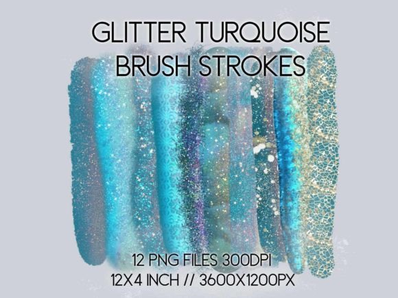 Download Glitter Turquoise Brush Strokes Clipart - Art Collection