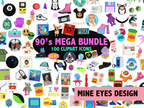 Download 90s Clipart Megabundle - Art Collection