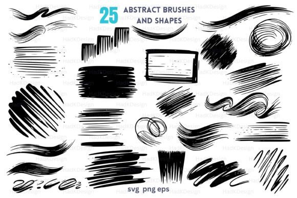 Download Artistic Brush Stroke Vector Pack: 25 - Art Collection