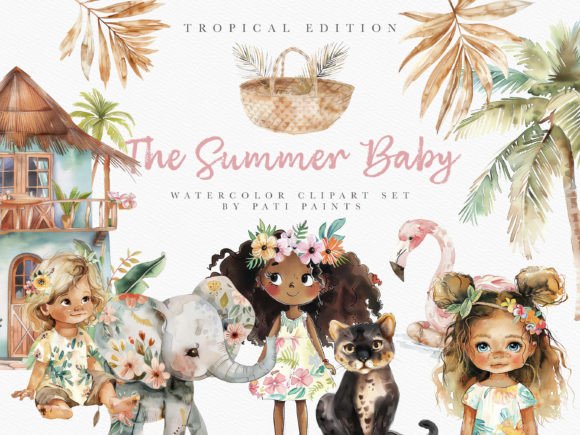 Download Boho Summer Baby Clipart Bundle - Art Collection