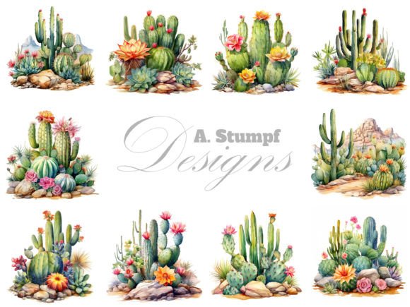 Download Cactus Watercolor Plants Clipart Bundle - Art Collection