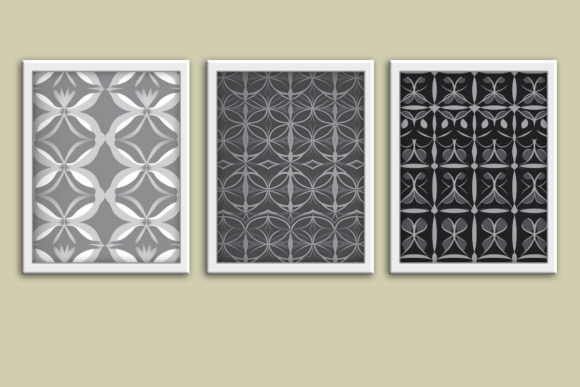Download Gray Pattern Set of 3 Wall Art Prints - Art Collection