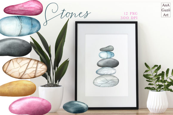 Download Watercolor Stones Clipart - Art Collection