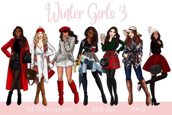 Download Winter Girls Fashion Clipart - Art Collection