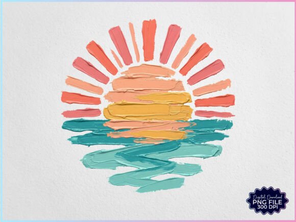 Download Hand Painted Summer Sunset PNG - Summer Collection