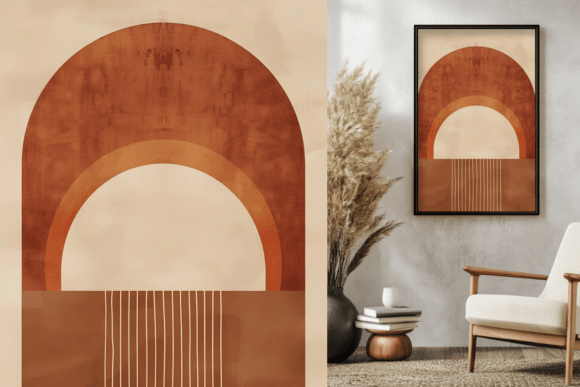Download Terracotta Abstract Wall Art, A4 Poster - Art Collection