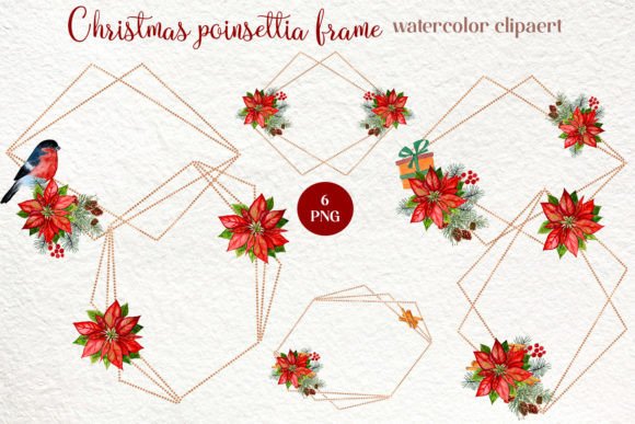 Download Christmas Frame Poinsettia Clipart - Art Collection