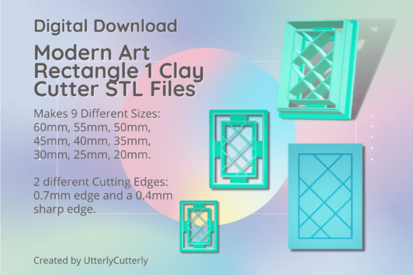 Download Modern Art Rectangle 1 Clay Cutter - STL - Art Collection