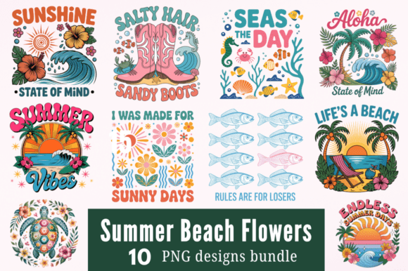Download Summer Beach Flowers Sublimation Designs - Summer Collection