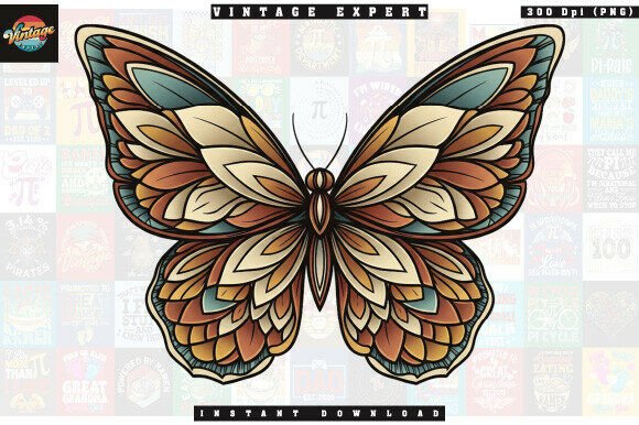 Download Boho Butterfly in Earth Tones Clipart - Art Collection
