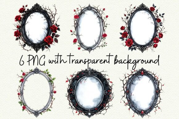 Download Oval Mirror Frame Dark Romance Clipart - Art Collection