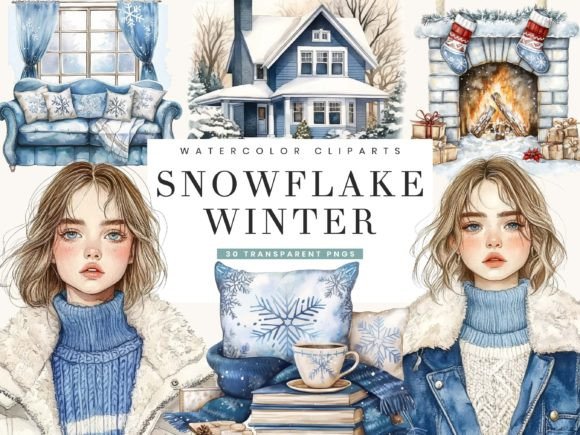 Download Cozy Snowflake Winter Clipart Bundle - Art Collection