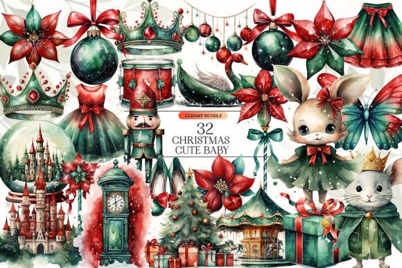 Download Cute Christmas Clipart Bundle - Art Collection
