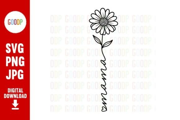Download Mama Daisy Flower Line Art SVG - Art Collection
