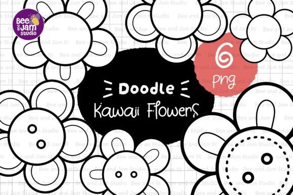 Download KDP Coloring Kawaii Flower Line Art - Art Collection