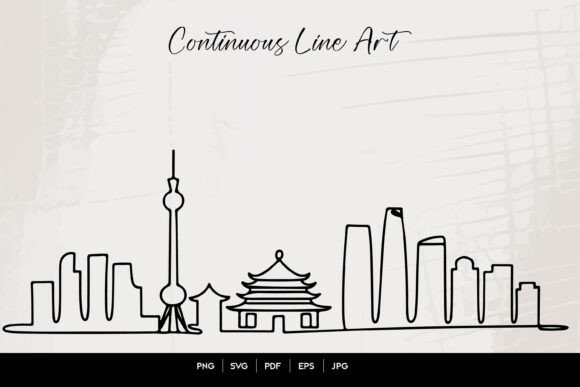 Download Shanghai Skyline Line Art - Art Collection
