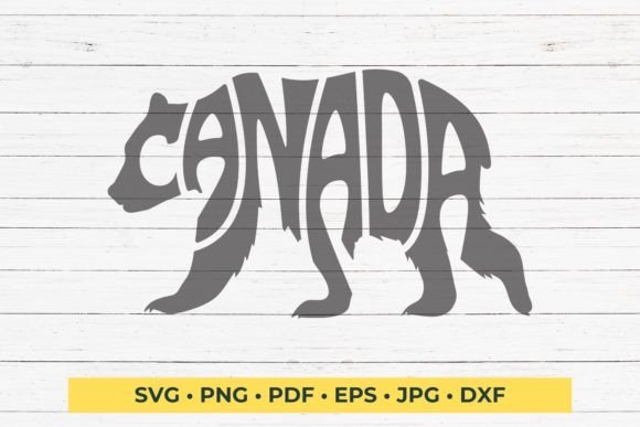 Download Canada Word Art in the Shape of a Bear - Art Collection