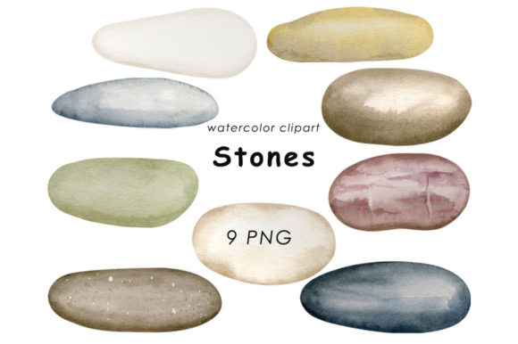 Download Stones Watercolor Clipart PNG - Art Collection