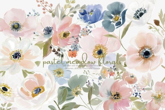 Download Pastel Floral Clipart Set - Art Collection