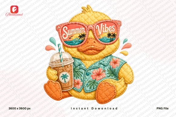 Download Tropical Sunglasses Summer Vibe Duck PNG - Summer Collection