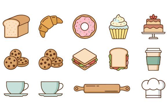 Download Bakery Food Icons Clipart Bundle - Art Collection