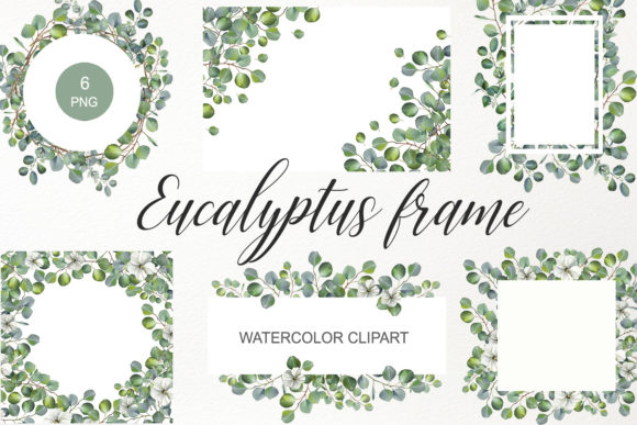 Download Watercolor Eucalyptus Frame Clipart PNG - Art Collection