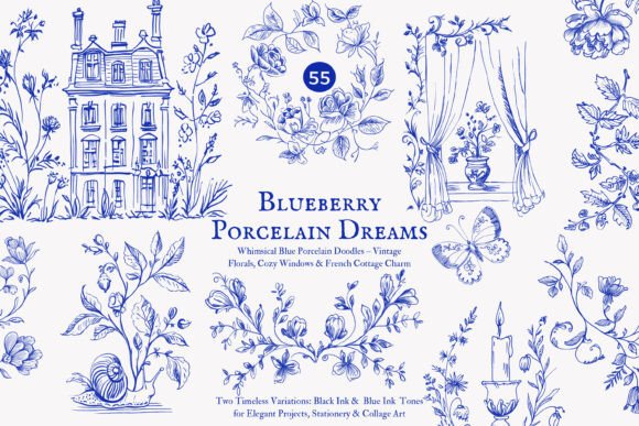 Download Vintage Doodles Sketched Clipart Set - Art Collection