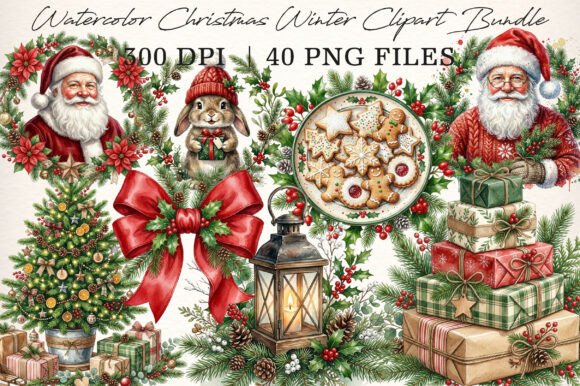 Download Watercolor Christmas Winter Clipart - Art Collection