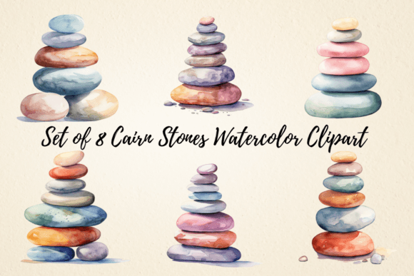 Download Cairn Stones Watercolor Clipart - Art Collection