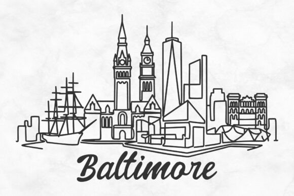 Download Baltimore Skyline Minimalism Drawing - Drawing Collection