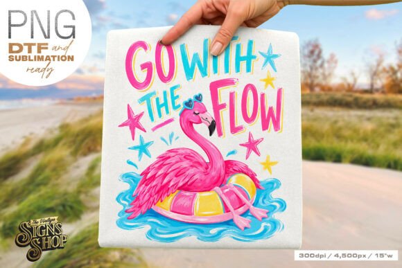 Download Go with the Flow Png, Flamingo Summer - Summer Collection
