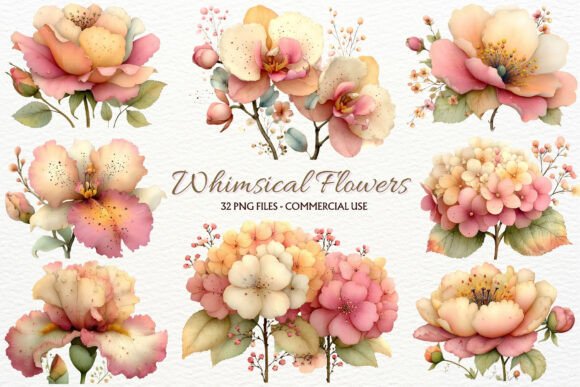 Download Whimsical Flowers PNG Floral Clipart - Art Collection