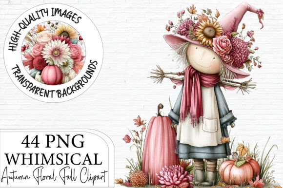 Download Whimsical Pink Autumn Floral Clipart - Art Collection