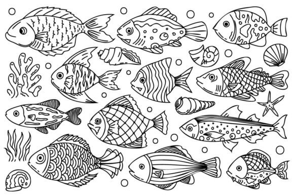 Download Fish Line Art Illustrations - Art Collection