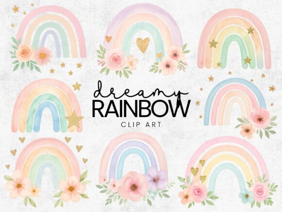 Download Paster Rainbow with Flowers PNG Clipart - Art Collection