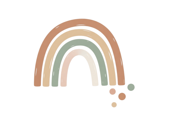 Download Boho Rainbow Earth Tones Illustration - Art Collection