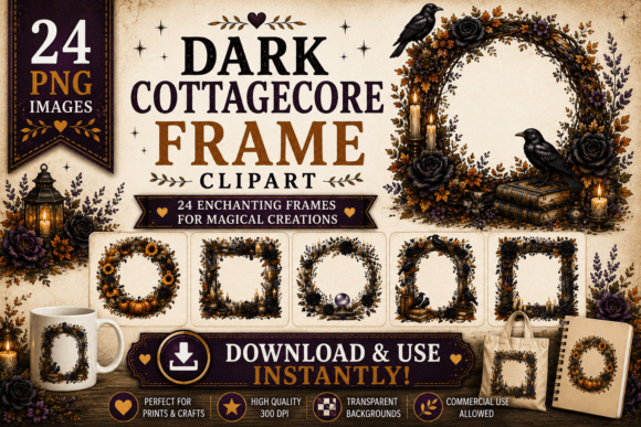 Download Dark Cottagecore Frame Clipart - Art Collection