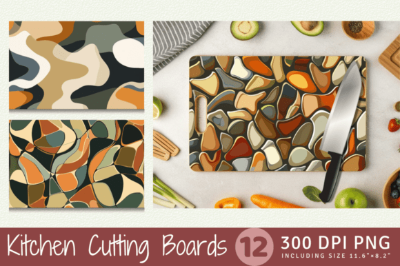 Download Earth Tones Abstract Shapes Cutting Boar - Art Collection