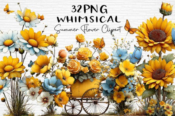 Download Whimsical Summer Flower Clipart PNG - Art Collection