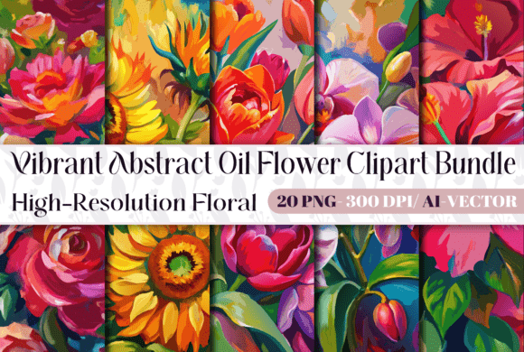 Download Vibrant Abstract Oil Flower Clipart 20 - Art Collection