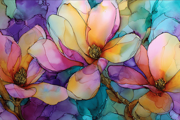 Download Magnolia Watercolor Floral Abstract Art - Art Collection