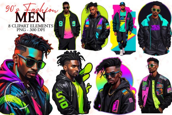 Download Boy Neon 90s Fashion Stickers Clipart - Art Collection