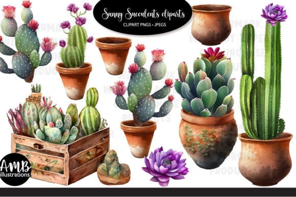 Download Succulents and Terracotta Pots Clipart - Art Collection