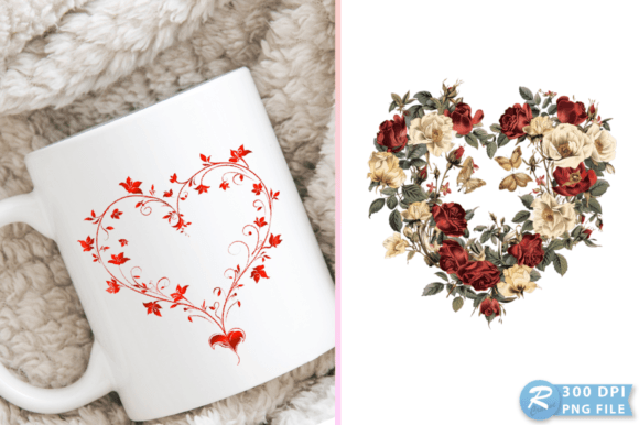 Download Valentine Floral Heart Illustration PNG - Art Collection