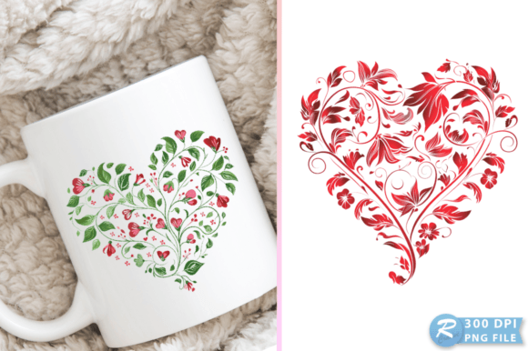 Download Valentine Floral Heart Illustration PNG - Art Collection